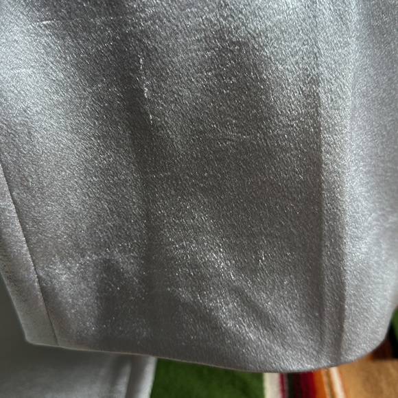 VINCE Silver Liquid Metallic Wide Leg Cropped Pants sz 2 NWOT XS - Picture 6 of 11